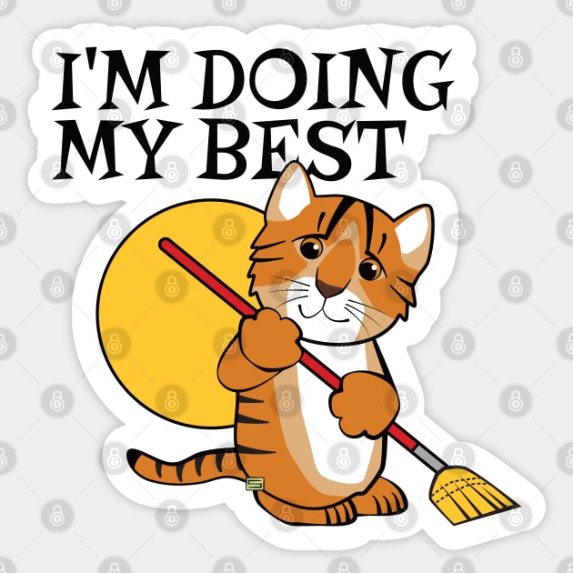 Doing My Best Tiger Cleaning Sticker by Sue Cervenka